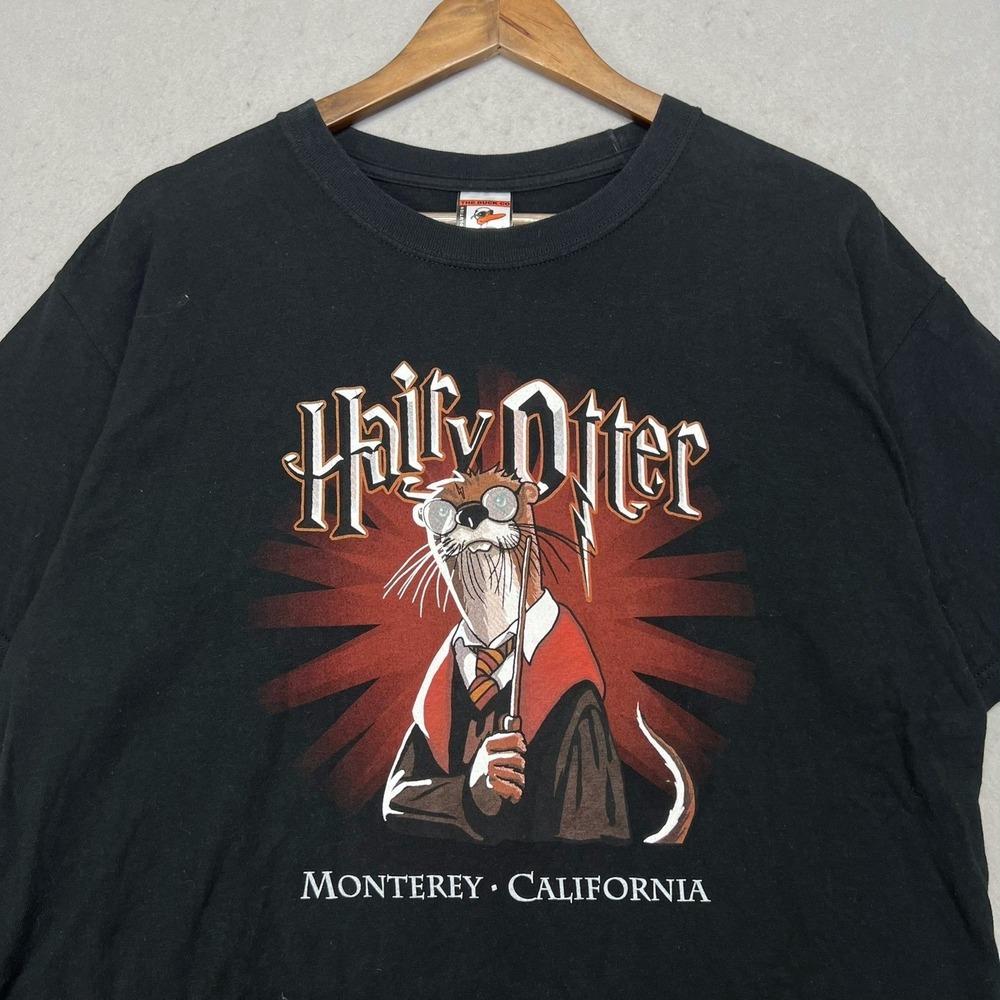 The Duck Co Hairy Otter Monterey California T-Shirt Funny‎ Mens L Potter Parody
